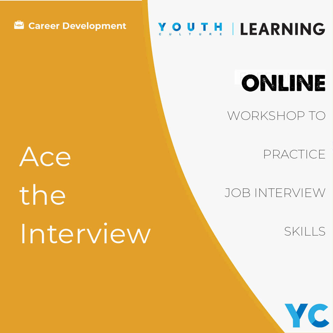 banner promoting Ace the Interview workshop