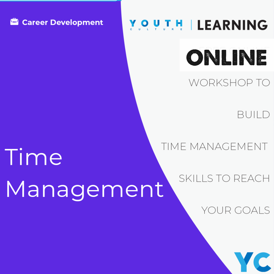 promotional banner for time management workshop