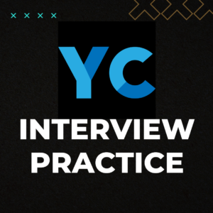 black banner with YC letters and the words Interview Practice