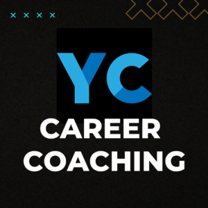 black banner with YC letters and the words Career Coaching