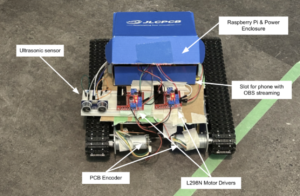 Krish's autonomous robot tank for food delivery.